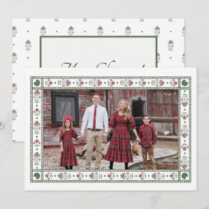 Tarjeta de Navidad con Estampado en Bloque de Flor