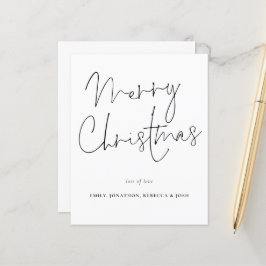 Tarjeta de navidad con estilo manuscrito de presup