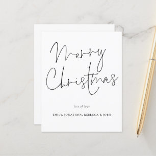 Tarjeta de navidad con estilo manuscrito de presup