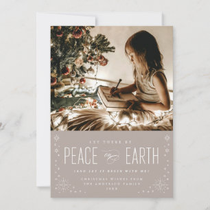 Tarjeta de Navidad con Estrellas de Paz en la Tier