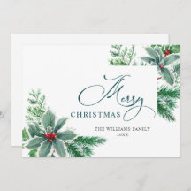 Tarjeta de Navidad con Felicitación de Agua Festiv