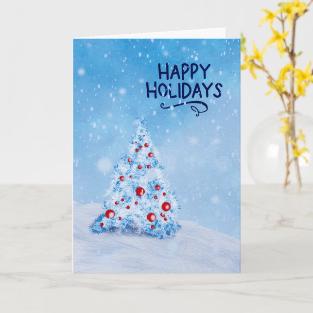 Tarjeta de Navidad con Felicitaciones Sencillas de (flor amarilla)