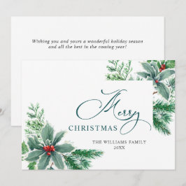 Tarjeta de Navidad con Feliz Navidad de Bayas de A