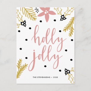 Tarjeta de Navidad con Flor de Nochebuena Rosa Ale