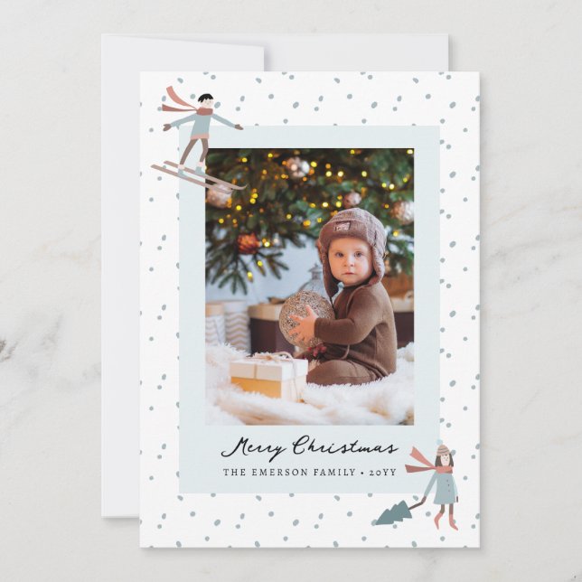 Tarjeta de Navidad con Foto Adorable de Navidad (Anverso)