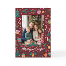 Tarjeta de Navidad con Foto Alegre y Brillante