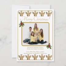 Tarjeta de Navidad con Foto Ángeles de Oro