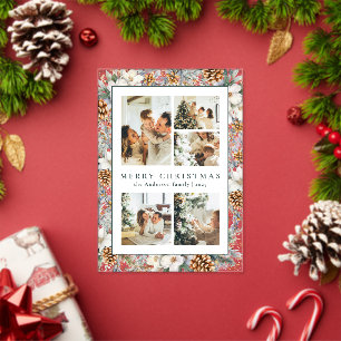 Tarjeta de Navidad con Foto Botánica en Acuarela E