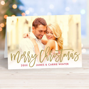 Tarjeta de Navidad con Foto Completa de Letra Mode