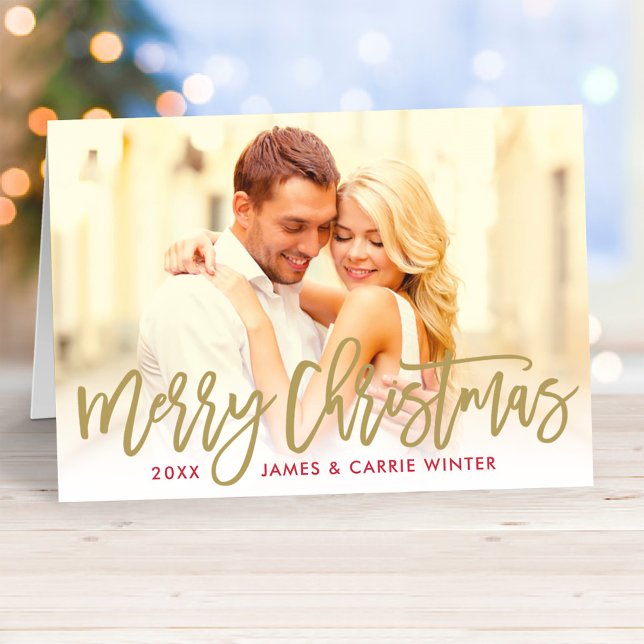 Tarjeta de Navidad con Foto Completa de Letra Mode (Subido por el creador)