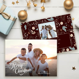 Tarjeta de Navidad con Foto Completa Guión Boho Ve