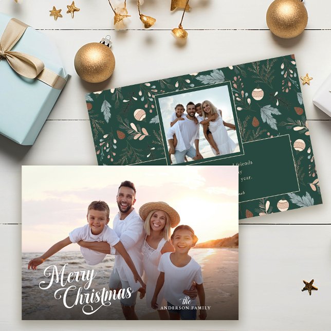 Tarjeta de Navidad con Foto Completa Guión Boho Ve (Subido por el creador)