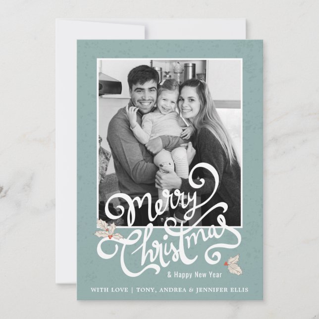 Tarjeta de Navidad con foto con filtro clásico de  (Anverso)