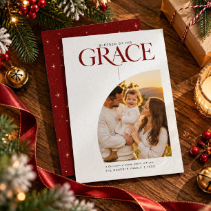 Tarjeta de Navidad con Foto Cristiana Religiosa Bu