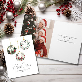 Tarjeta de Navidad con foto de adorno de vegetació