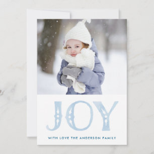 Tarjeta de Navidad con Foto de Alegría en Acuarela