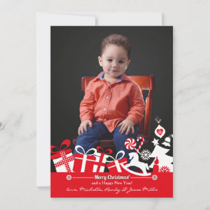 Tarjeta de Navidad con Foto de Alegría Navideña
