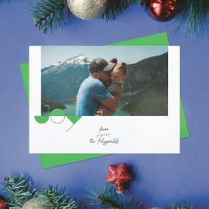 Tarjeta de Navidad con Foto de Alegría Simple