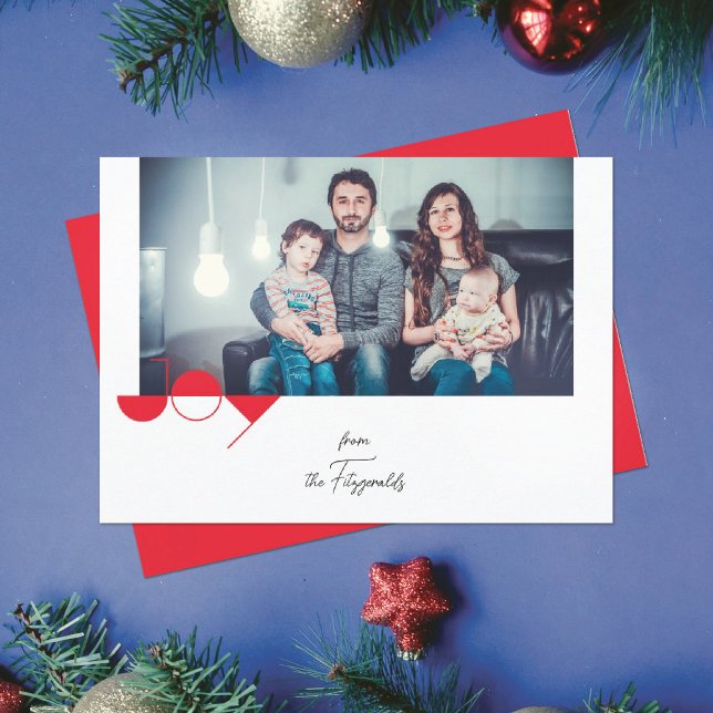 Tarjeta de Navidad con Foto de Alegría Simple (Subido por el creador)