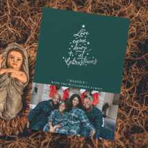 Tarjeta de Navidad con Foto de Amor Vino Abajo