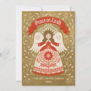Tarjeta de Navidad con Foto de Ángel de Arte Popul