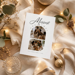 Tarjeta de Navidad con Foto de Arco con Letra de F