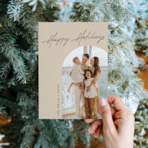 Tarjeta de Navidad con Foto de Arco Dorado