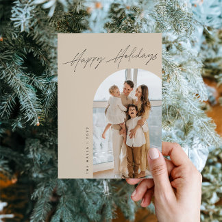 Tarjeta de Navidad con Foto de Arco Dorado