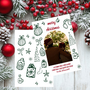 Tarjeta de Navidad con Foto de Arquitectura Retro 