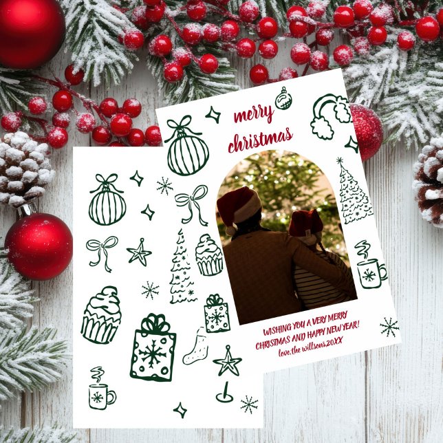 Tarjeta de Navidad con Foto de Arquitectura Retro  (Subido por el creador)