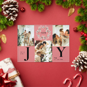 Tarjeta de Navidad con foto de bayas rojas de aceb