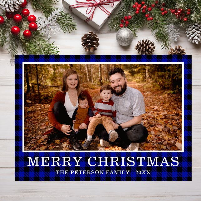 Tarjeta de Navidad con foto de búfalo azul (Subido por el creador)