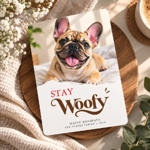 Tarjeta de Navidad con Foto de Bulldog Francés Lin