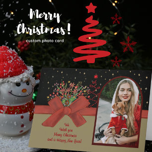 Tarjeta de Navidad con Foto de Caperucita Roja Cap