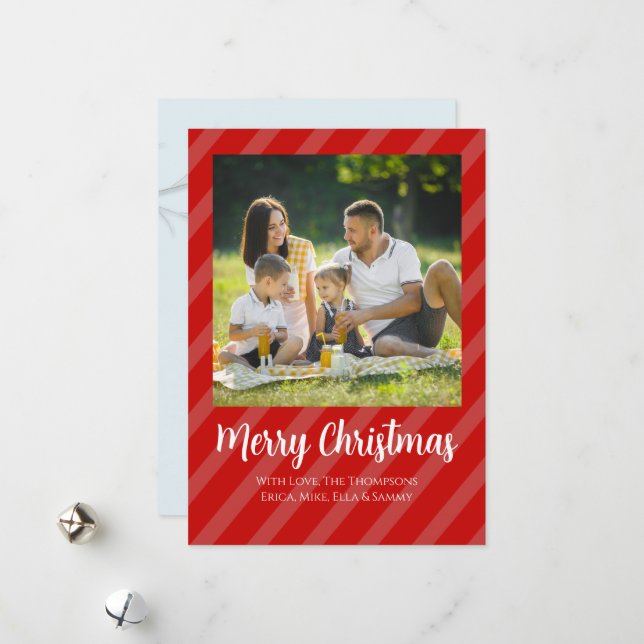 Tarjeta de Navidad con Foto de Cardenal Rojo (Anverso/Reverso In Situ)