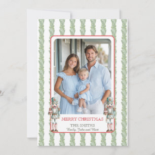 Tarjeta de Navidad con Foto de Cascanueces y Guirn
