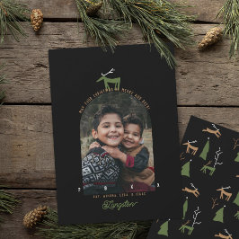 Tarjeta de Navidad con foto de Ciervo y Arco