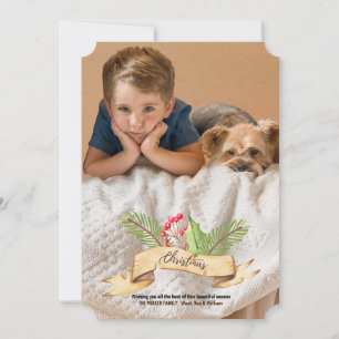 Tarjeta de Navidad con Foto de Cinta de Navidad