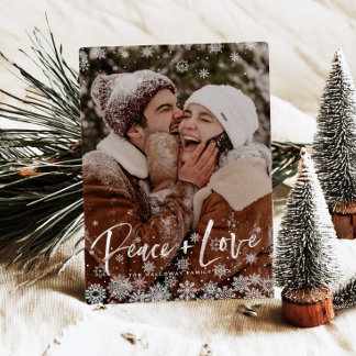 Tarjeta de Navidad con Foto de Collage de Copo de