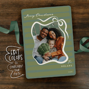 Tarjeta de Navidad con Foto de Color Personalizado