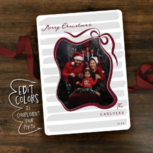 Tarjeta de Navidad con Foto de Color Personalizado