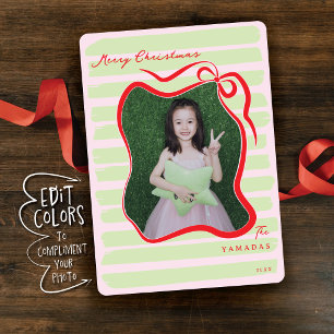 Tarjeta de Navidad con Foto de Color Personalizado