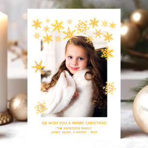 Tarjeta de Navidad con Foto de Copos de Nieve Dora