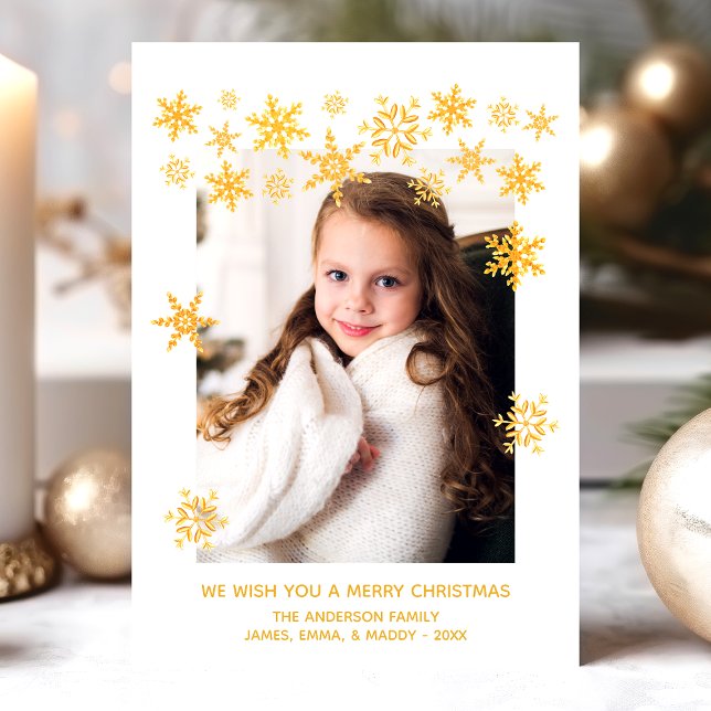 Tarjeta de Navidad con Foto de Copos de Nieve Dora (Subido por el creador)
