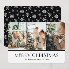 Tarjeta de Navidad con Foto de Copos de Nieve en B