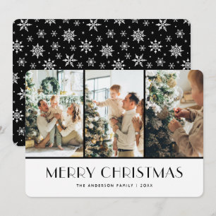 Tarjeta de Navidad con Foto de Copos de Nieve en B