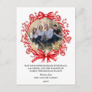Tarjeta de Navidad con Foto de Corona de Caramelo 