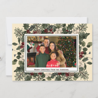 Tarjeta de Navidad con foto de crema de mantequill