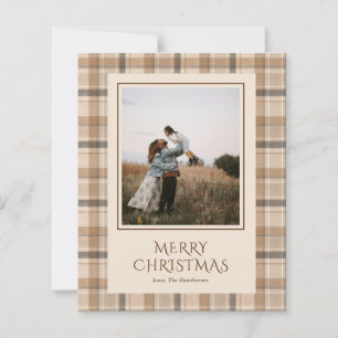 Tarjeta de Navidad con Foto de Cuadros Escoceses N