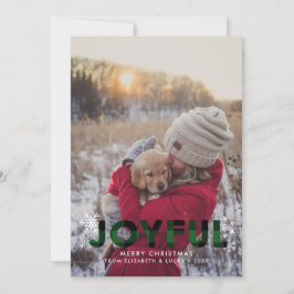 Tarjeta de Navidad con Foto de Cuadros Verdes Aleg